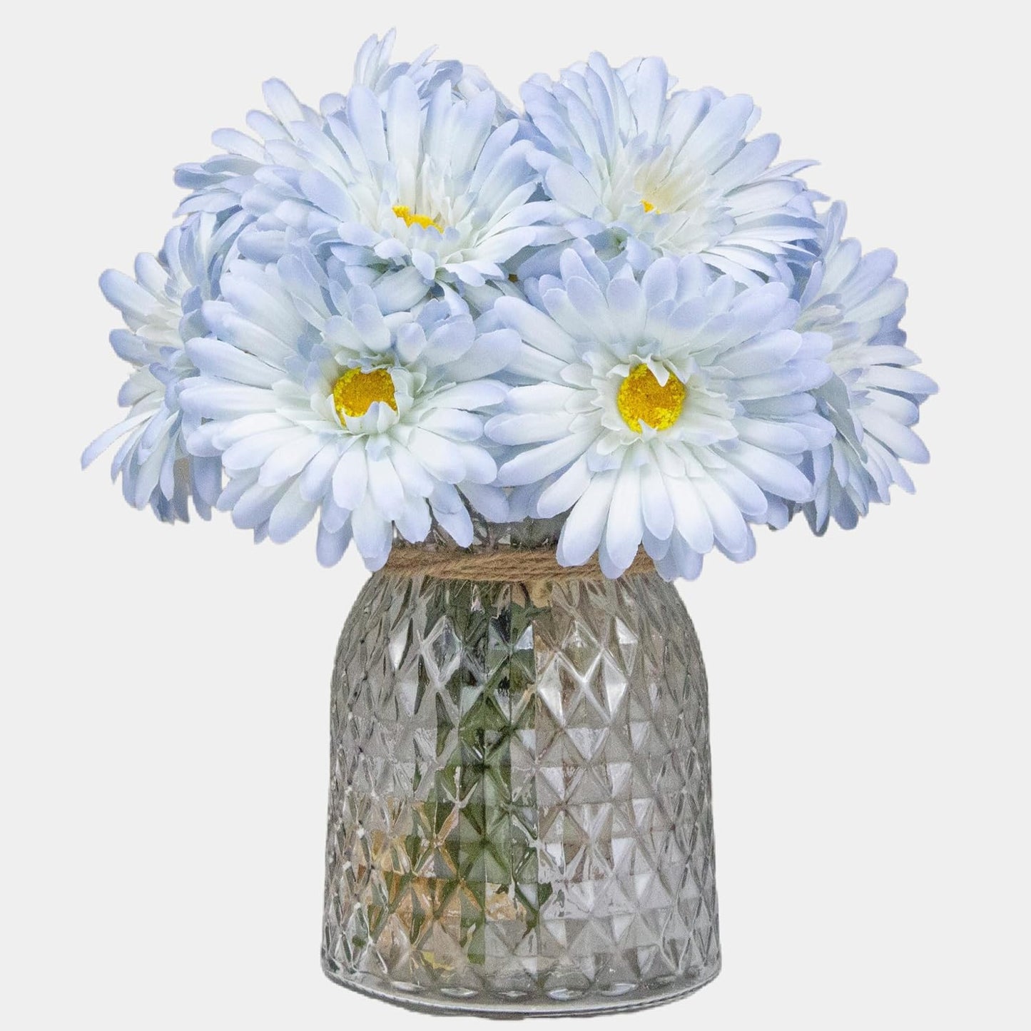 TOPIA Artificial African Daisies Flowers African Daisy Silk Flowers Artificial Gerbera Daisies Pack of 10 (Yellow)