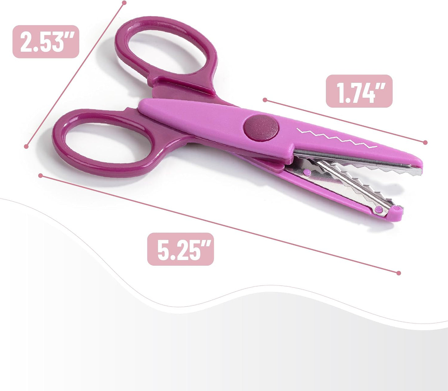 Craft Scissors Decorative Edge, 6 Pack, Bright Zig Zag Scissors | for Crafting, Scrapbooking, Fancy Pattern Design