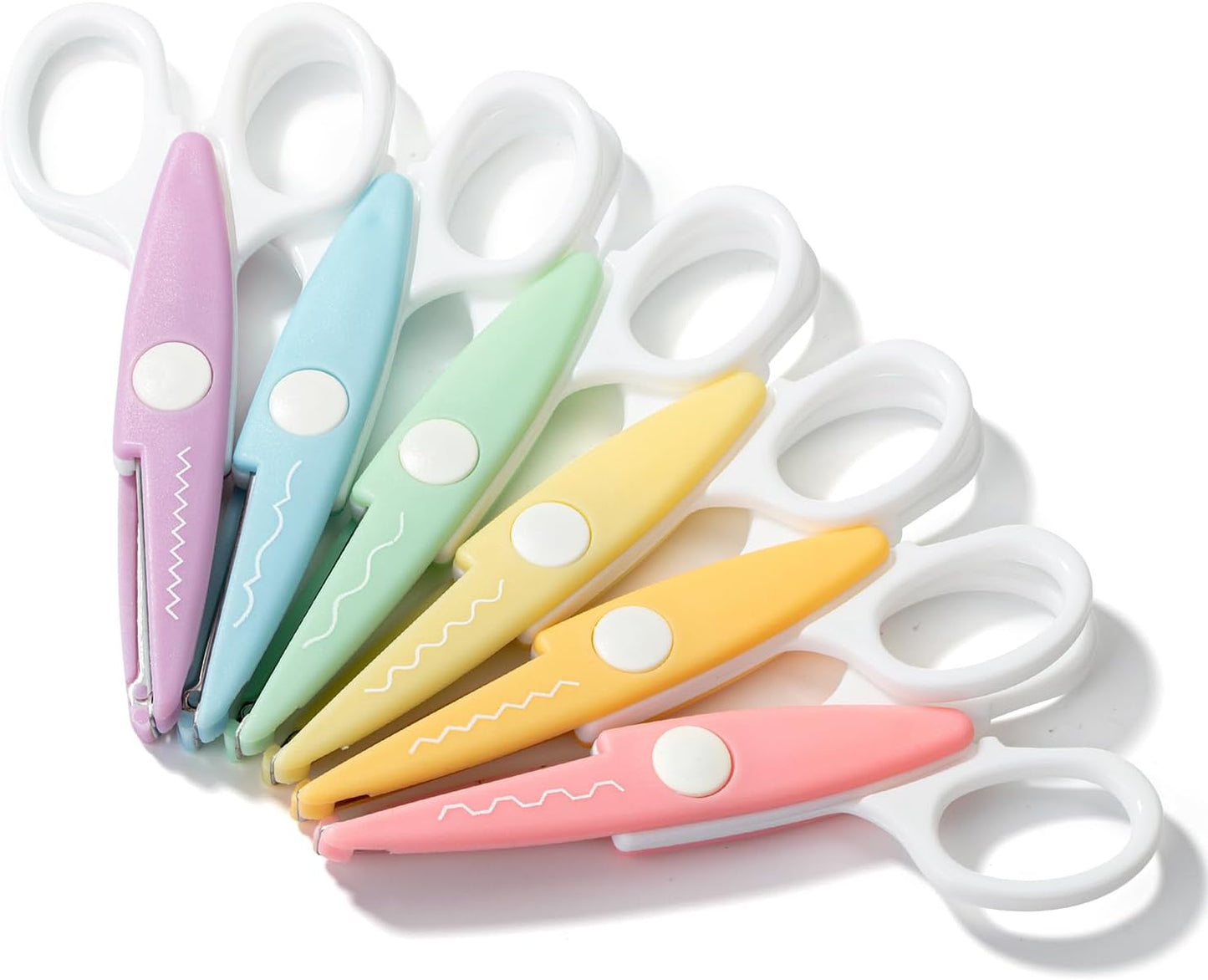 Craft Scissors Decorative Edge, 6 Pack, Bright Zig Zag Scissors | for Crafting, Scrapbooking, Fancy Pattern Design