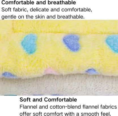 Bunny Bed Mat Washable, Rabbit Winter Bed Pad for Indoor, Warm Small Animal Bed Mattress, Fleece Sleeping Pad for Bunny, Rat, Hedgehog, Sugar Glider, Chinchilla (Yellow)