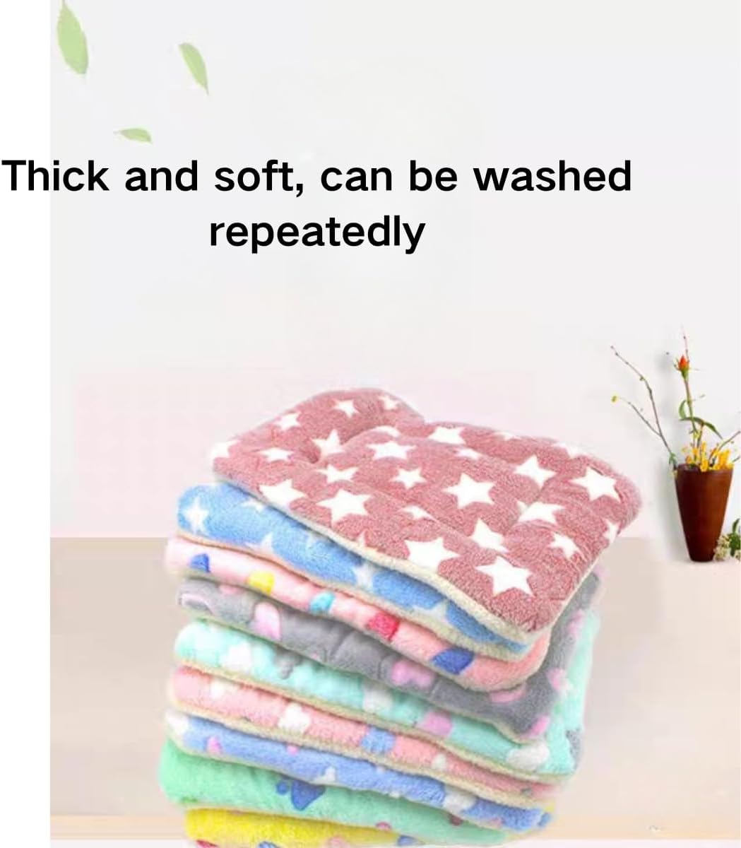 Bunny Bed Mat Washable, Rabbit Winter Bed Pad for Indoor, Warm Small Animal Bed Mattress, Fleece Sleeping Pad for Bunny, Rat, Hedgehog, Sugar Glider, Chinchilla (Yellow)