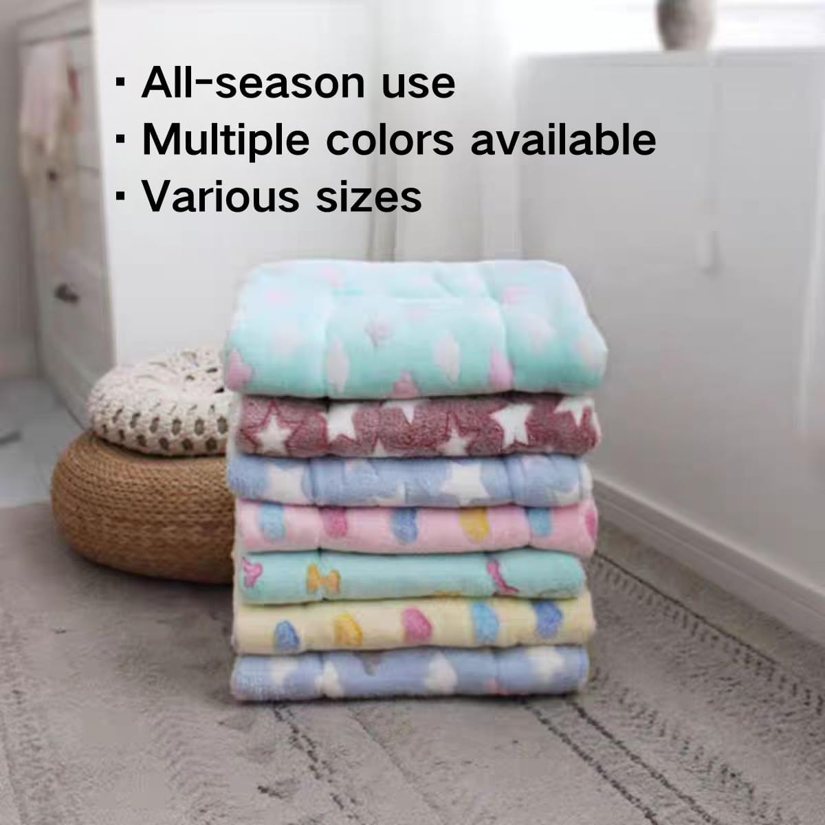 Bunny Bed Mat Washable, Rabbit Winter Bed Pad for Indoor, Warm Small Animal Bed Mattress, Fleece Sleeping Pad for Bunny, Rat, Hedgehog, Sugar Glider, Chinchilla (Yellow)