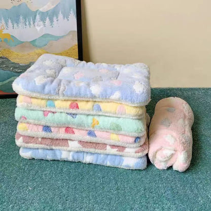 Bunny Bed Mat Washable, Rabbit Winter Bed Pad for Indoor, Warm Small Animal Bed Mattress, Fleece Sleeping Pad for Bunny, Rat, Hedgehog, Sugar Glider, Chinchilla (Yellow)