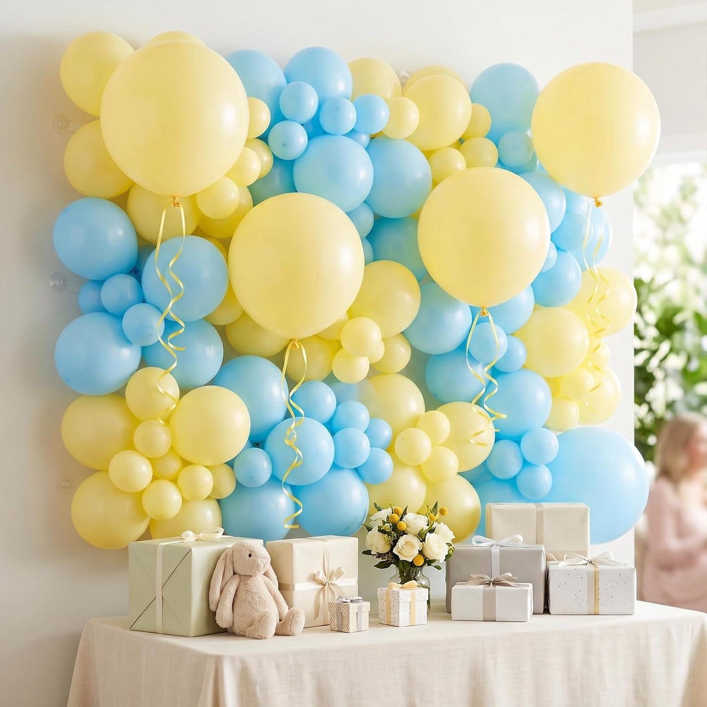 104pcs Pastel Yellow Balloon Garland Arch Kit, 18 12 10 5 Inch | Different Sizes Matte Macaron Light Yellow Balloon for Daisy Sunshine Baby Shower Gender Reveal Birthday Decorations