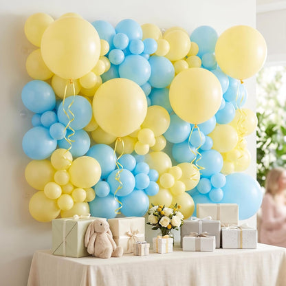 104pcs Pastel Yellow Balloon Garland Arch Kit, 18 12 10 5 Inch | Different Sizes Matte Macaron Light Yellow Balloon for Daisy Sunshine Baby Shower Gender Reveal Birthday Decorations