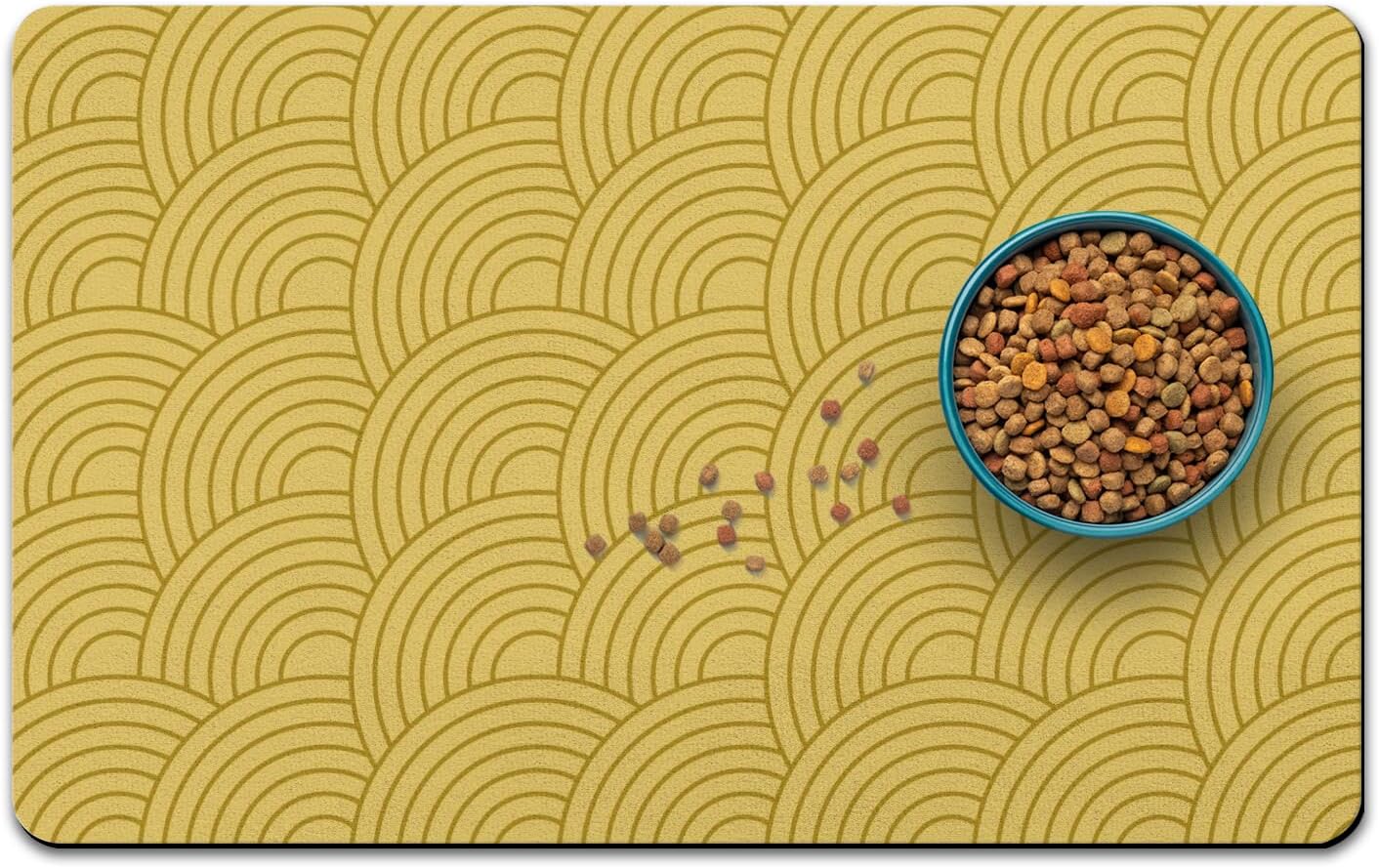 Dog Food Mat for Floors, Absorbent Pet Cat Food Bowl Mat, 16x24 in | Absorbent & Quick Drying Diatomite Pet Feeding Mat for Water Bowls, Anti-Fouling, Easy to Clean, Bohemia Style