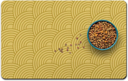 Dog Food Mat for Floors, Absorbent Pet Cat Food Bowl Mat, 16x24 in | Absorbent & Quick Drying Diatomite Pet Feeding Mat for Water Bowls, Anti-Fouling, Easy to Clean, Bohemia Style