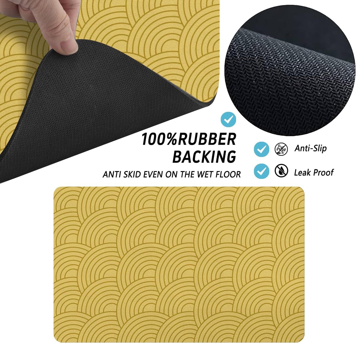 Dog Food Mat for Floors, Absorbent Pet Cat Food Bowl Mat, 16x24 in | Absorbent & Quick Drying Diatomite Pet Feeding Mat for Water Bowls, Anti-Fouling, Easy to Clean, Bohemia Style