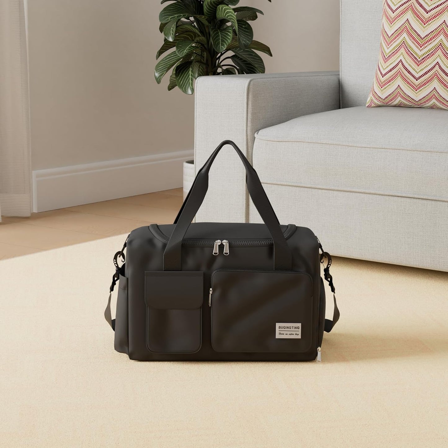 Small Gym Bag for Women, Travel Duffle Bag Carry On Weekender Bag with Shoe Compartment - Colors B