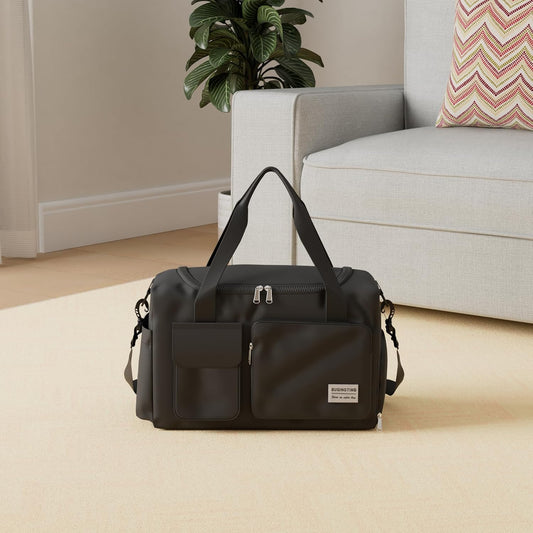 Small Gym Bag for Women, Travel Duffle Bag Carry On Weekender Bag with Shoe Compartment - Colors B