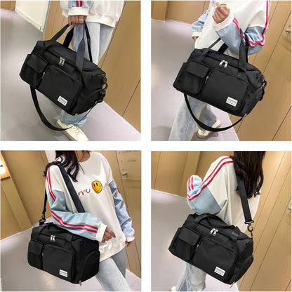 Small Gym Bag for Women, Travel Duffle Bag Carry On Weekender Bag with Shoe Compartment - Colors B