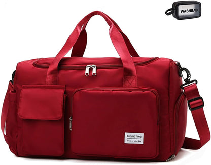 Small Gym Bag for Women, Travel Duffle Bag Carry On Weekender Bag with Shoe Compartment - Colors B
