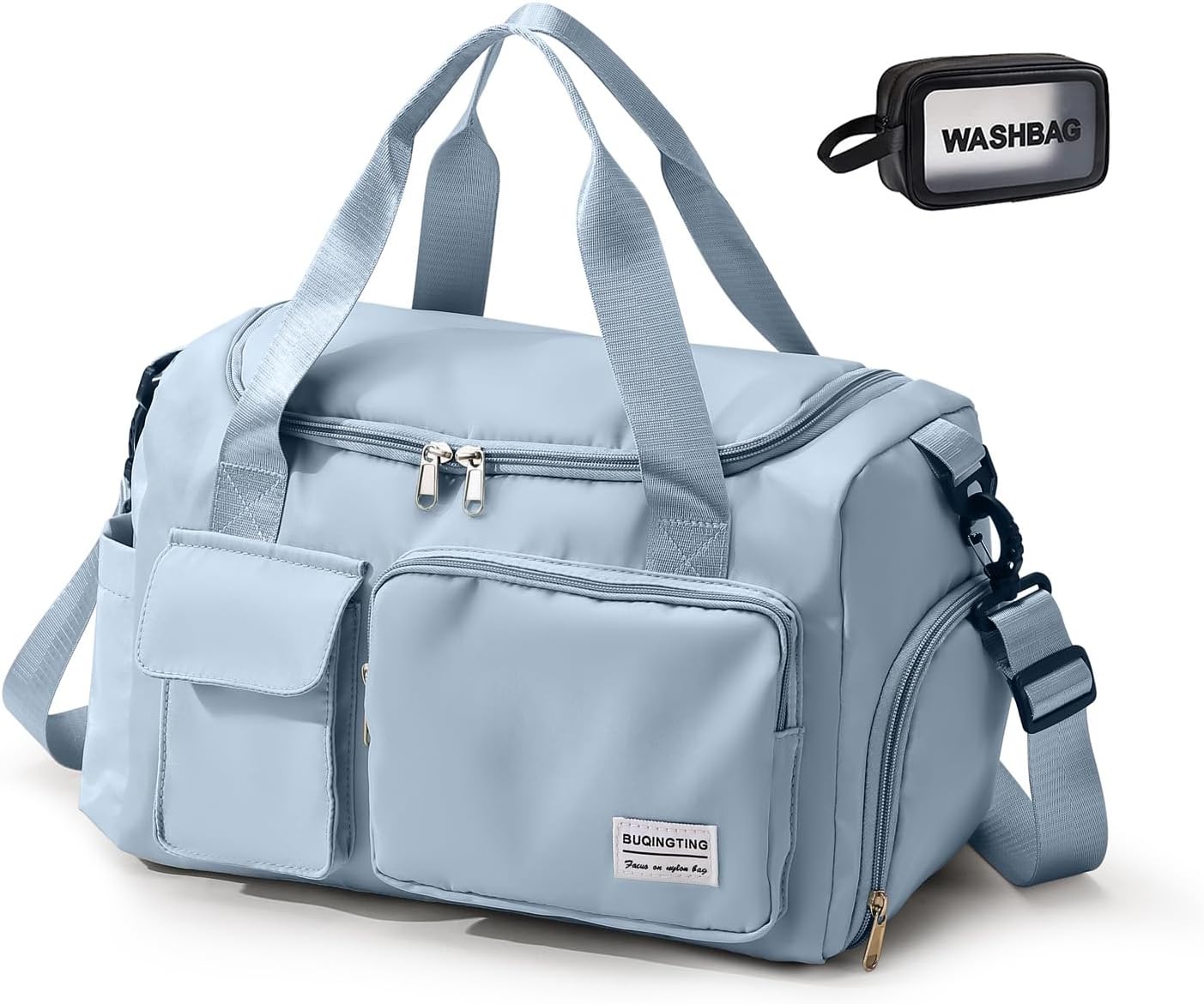 Small Gym Bag for Women, Travel Duffle Bag Carry On Weekender Bag with Shoe Compartment - Colors B