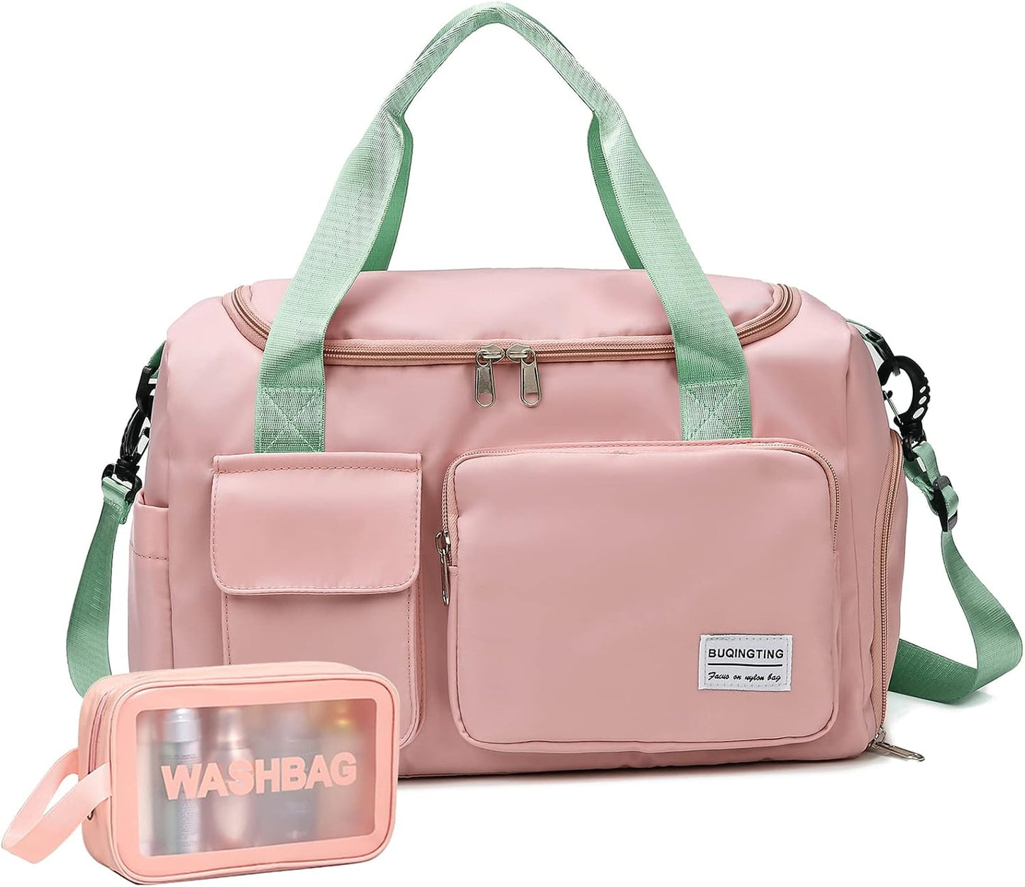 Small Gym Bag for Women, Travel Duffle Bag Carry On Weekender Bag with Shoe Compartment - Colors B