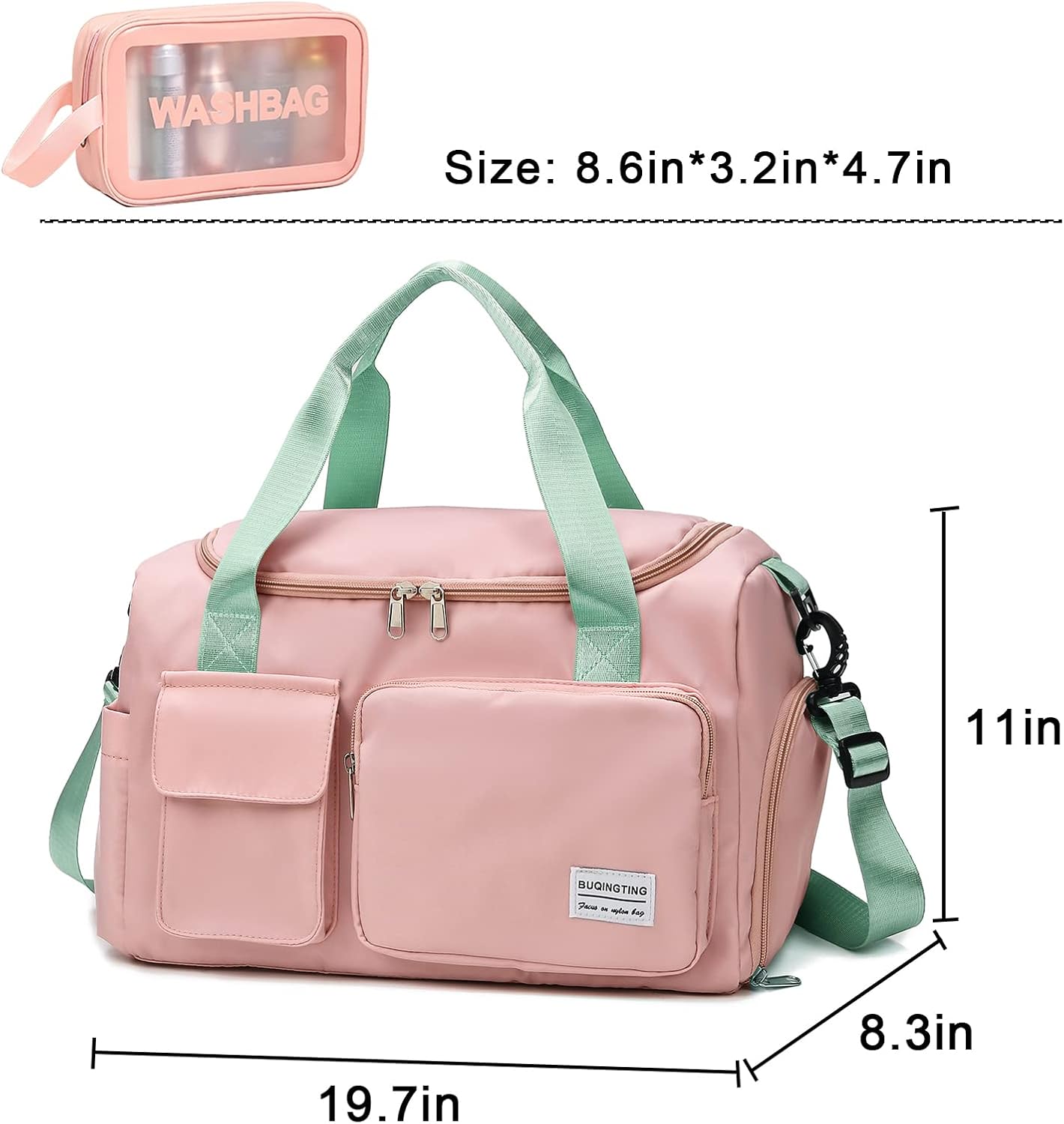 Small Gym Bag for Women, Travel Duffle Bag Carry On Weekender Bag with Shoe Compartment - Colors B