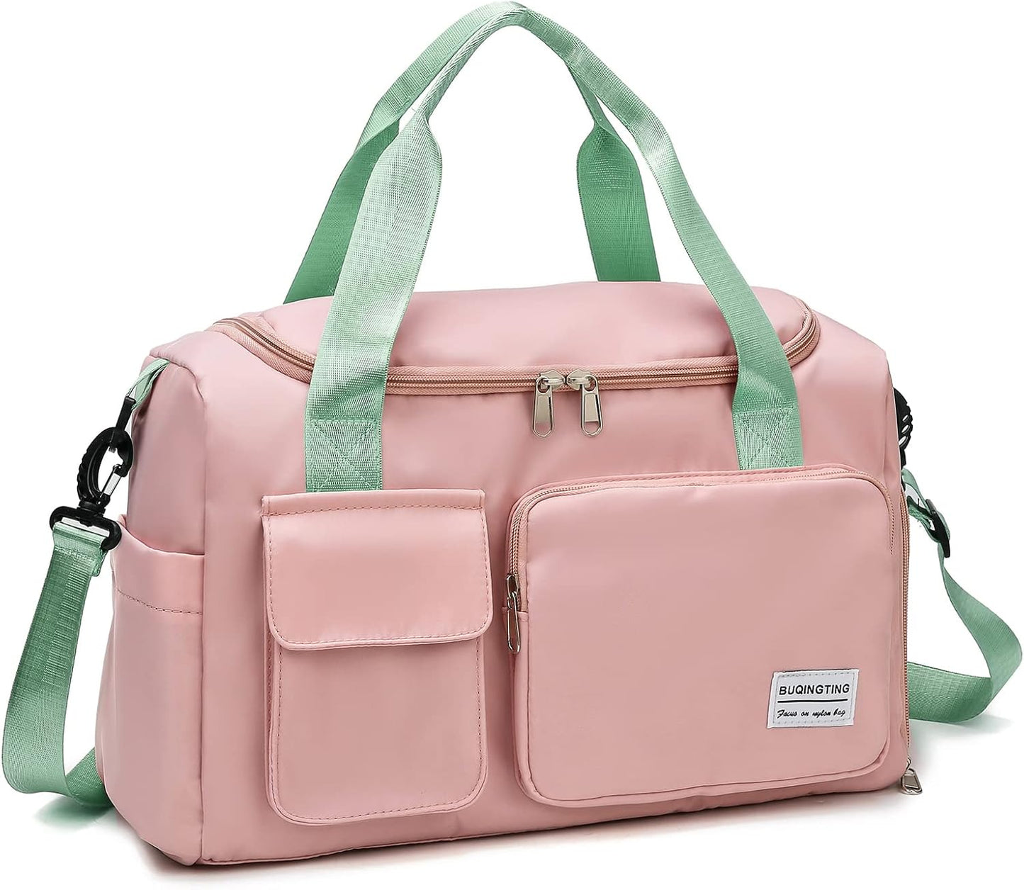 Small Gym Bag for Women, Travel Duffle Bag Carry On Weekender Bag with Shoe Compartment - Colors B