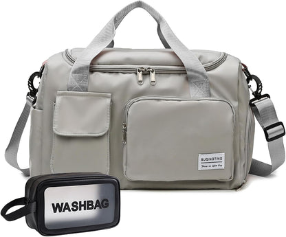 Small Gym Bag for Women, Travel Duffle Bag Carry On Weekender Bag with Shoe Compartment - Colors B