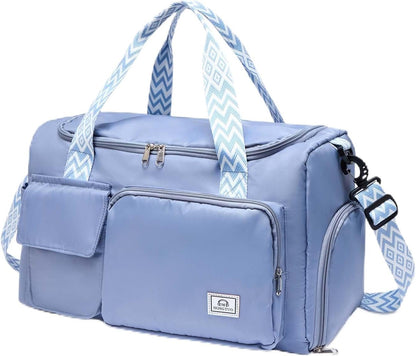 Small Gym Bag for Women, Travel Duffle Bag Carry On Weekender Bag with Shoe Compartment - Colors B