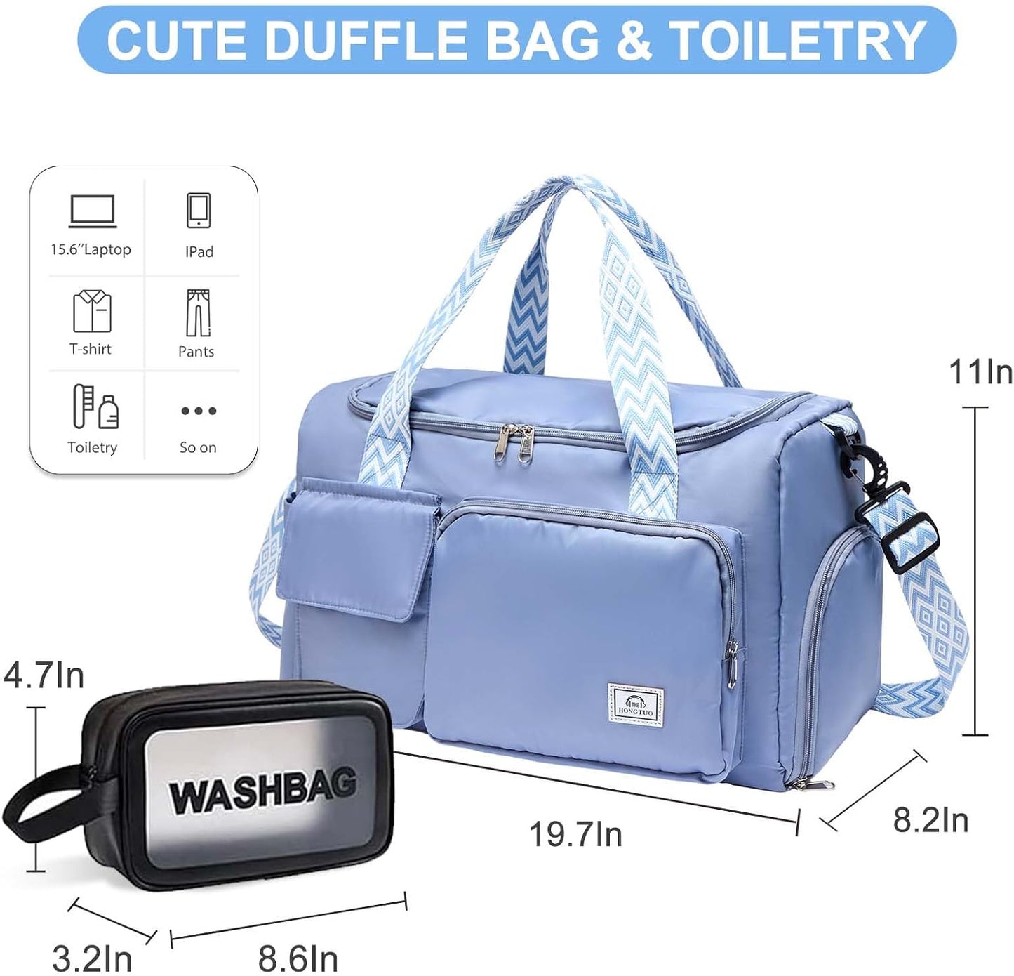 Small Gym Bag for Women, Travel Duffle Bag Carry On Weekender Bag with Shoe Compartment - Colors B