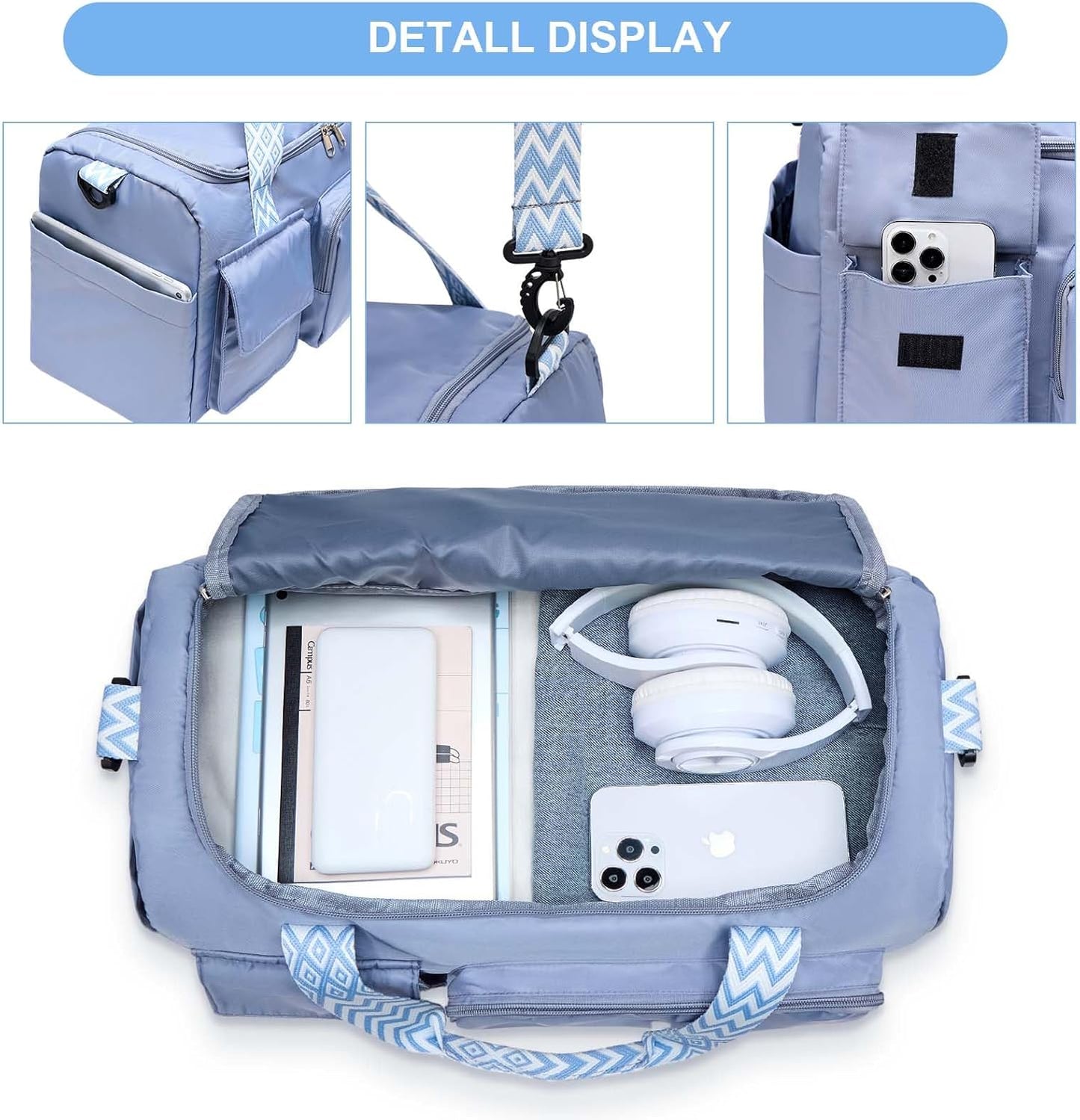 Small Gym Bag for Women, Travel Duffle Bag Carry On Weekender Bag with Shoe Compartment - Colors B