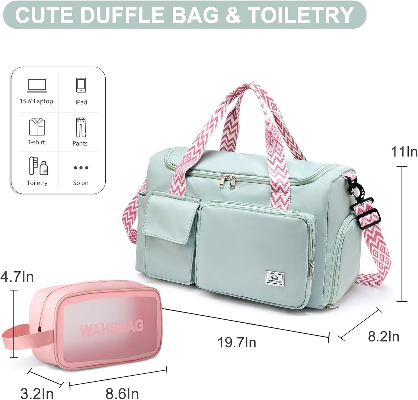 Small Gym Bag for Women, Travel Duffle Bag Carry On Weekender Bag with Shoe Compartment - Colors B