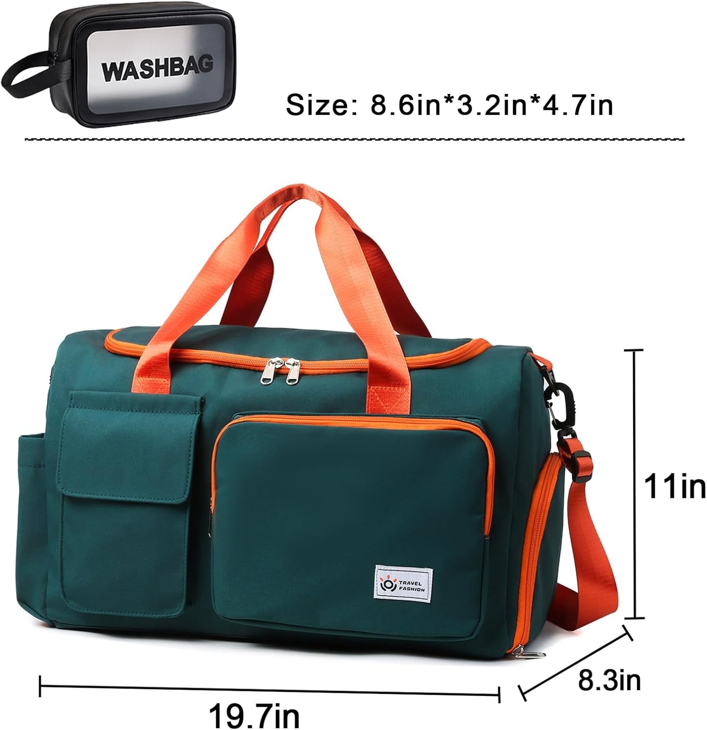 Small Gym Bag for Women, Travel Duffle Bag Carry On Weekender Bag with Shoe Compartment - Colors B