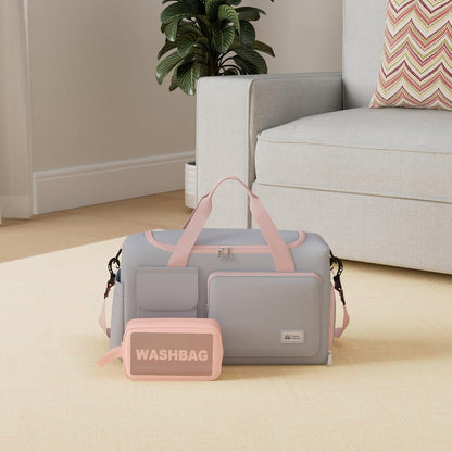 Small Gym Bag for Women, Travel Duffle Bag Carry On Weekender Bag with Shoe Compartment - Colors B