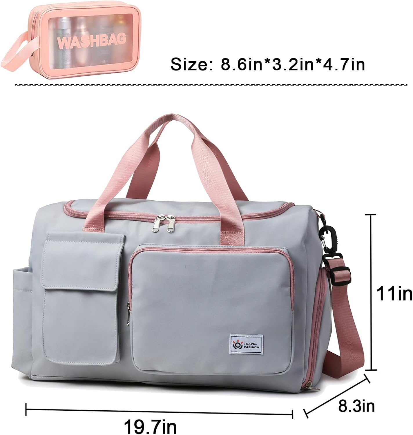 Small Gym Bag for Women, Travel Duffle Bag Carry On Weekender Bag with Shoe Compartment - Colors B