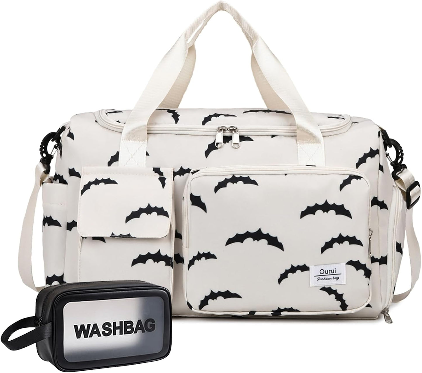 Small Gym Bag for Women, Travel Duffle Bag Carry On Weekender Bag with Shoe Compartment - Colors B
