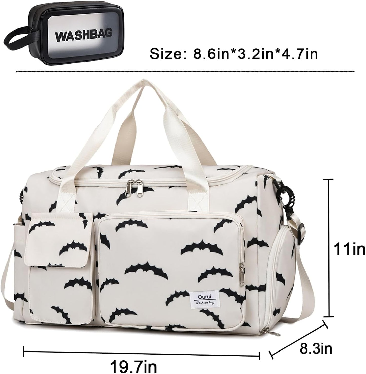 Small Gym Bag for Women, Travel Duffle Bag Carry On Weekender Bag with Shoe Compartment - Colors B