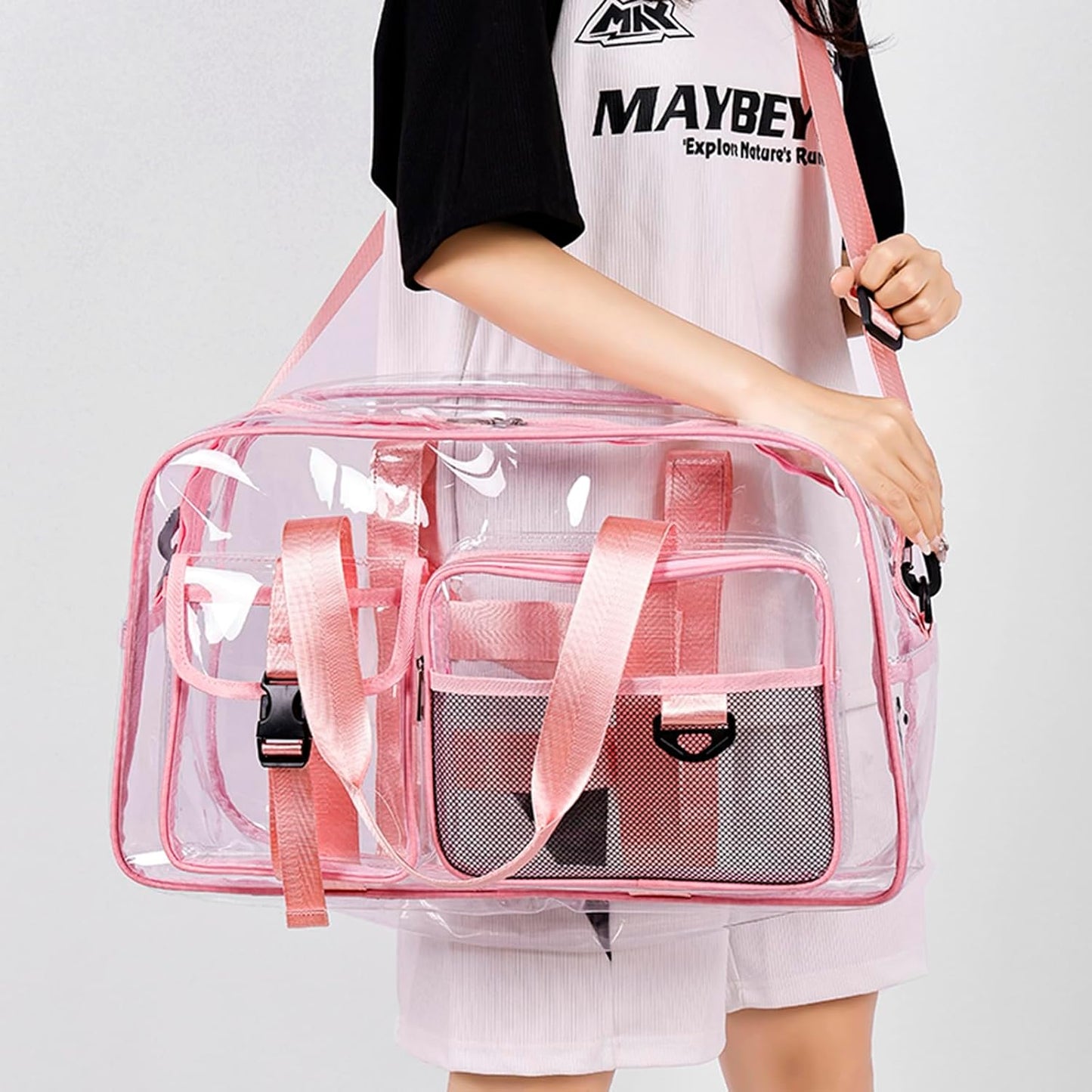 Small Gym Bag for Women, Travel Duffle Bag Carry On Weekender Bag with Shoe Compartment - Colors B