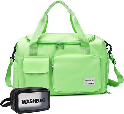 Small Gym Bag for Women, Travel Duffle Bag Carry On Weekender Bag with Shoe Compartment - Colors B
