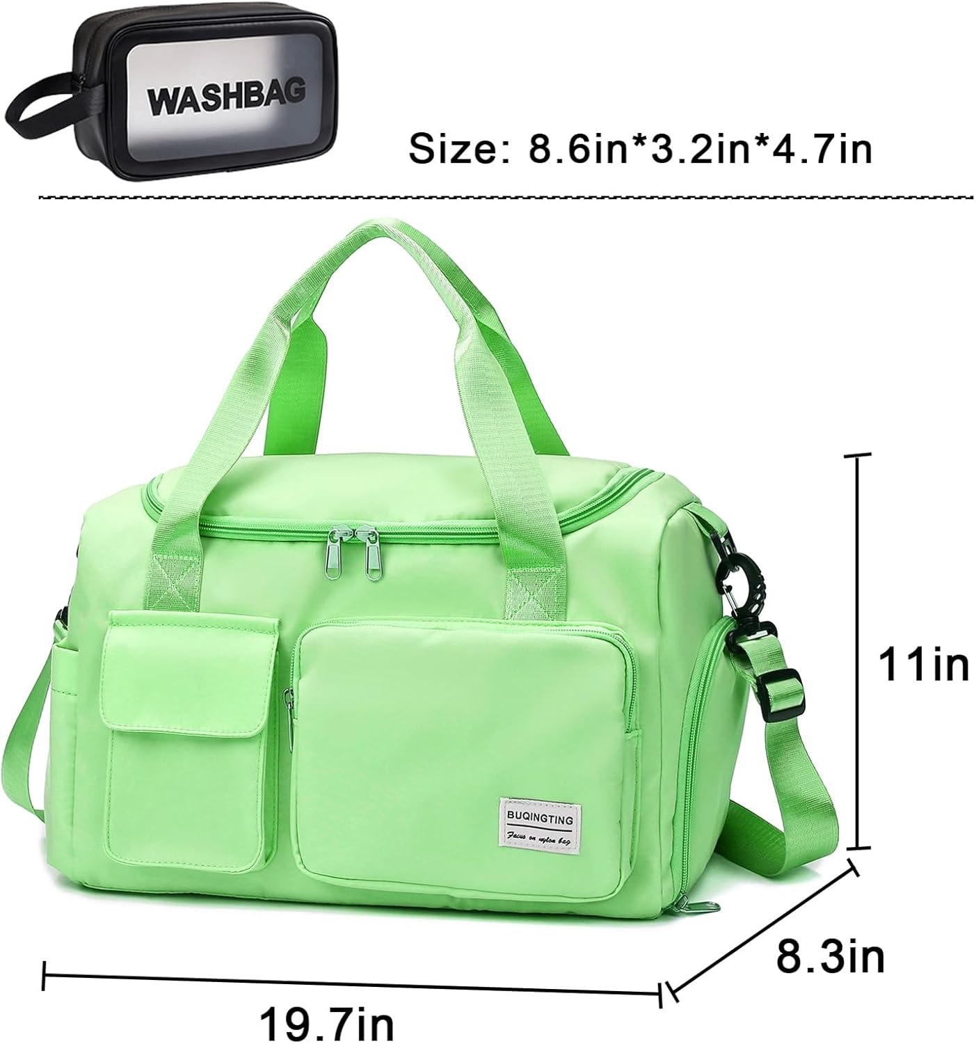 Small Gym Bag for Women, Travel Duffle Bag Carry On Weekender Bag with Shoe Compartment - Colors B