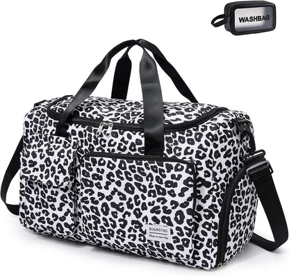 Small Gym Bag for Women, Travel Duffle Bag Carry On Weekender Bag with Shoe Compartment - Colors B