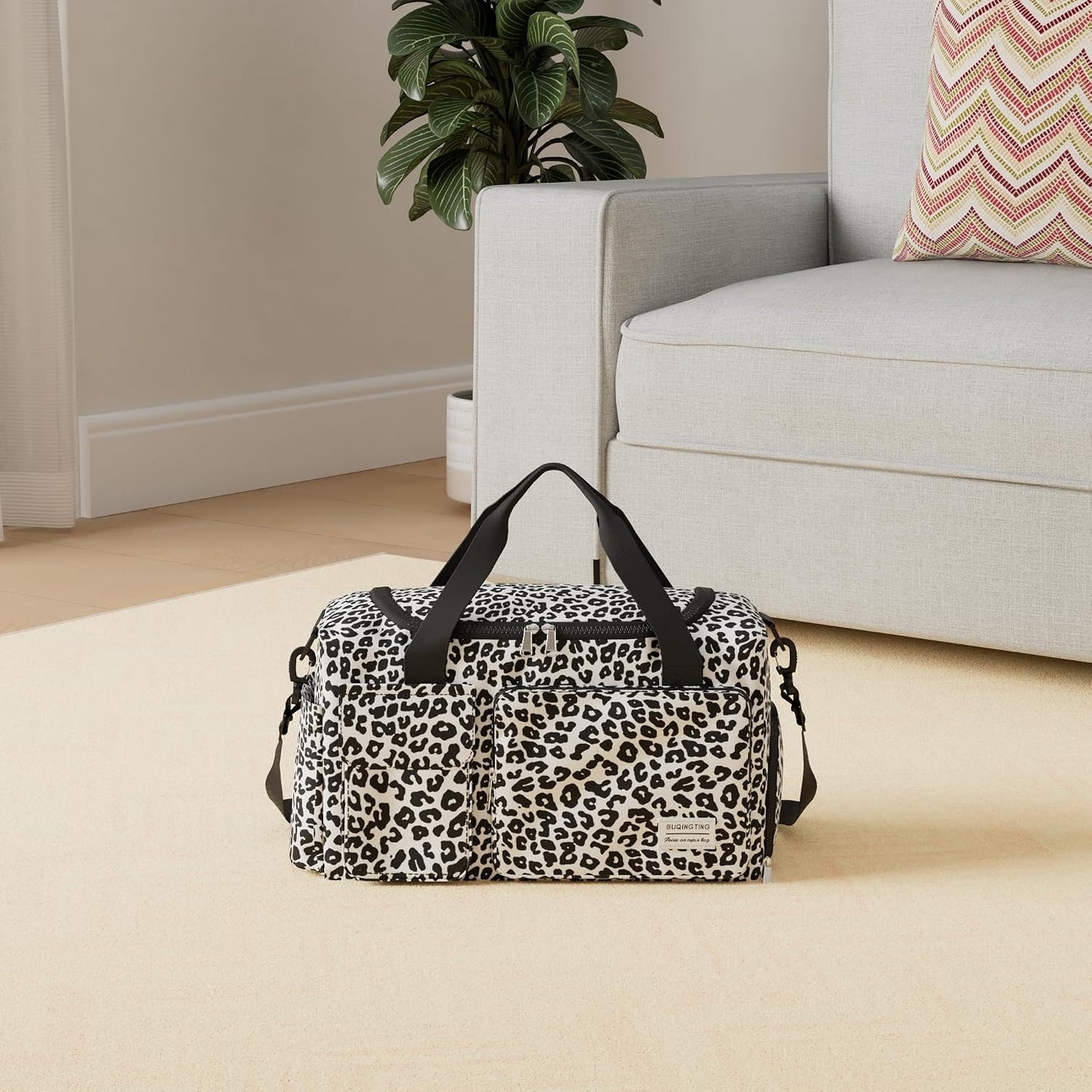 Small Gym Bag for Women, Travel Duffle Bag Carry On Weekender Bag with Shoe Compartment - Colors B