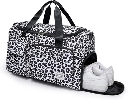 Small Gym Bag for Women, Travel Duffle Bag Carry On Weekender Bag with Shoe Compartment - Colors B