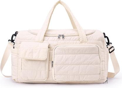 Small Gym Bag for Women, Travel Duffle Bag Carry On Weekender Bag with Shoe Compartment - Colors B