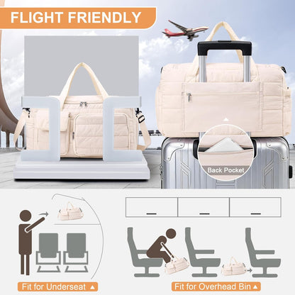 Small Gym Bag for Women, Travel Duffle Bag Carry On Weekender Bag with Shoe Compartment - Colors B