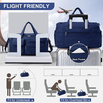 Small Gym Bag for Women, Travel Duffle Bag Carry On Weekender Bag with Shoe Compartment - Colors B