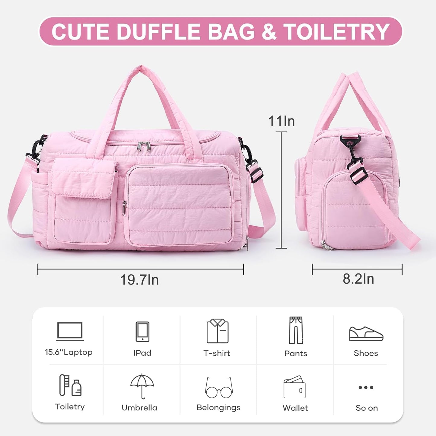 Small Gym Bag for Women, Travel Duffle Bag Carry On Weekender Bag with Shoe Compartment - Colors B