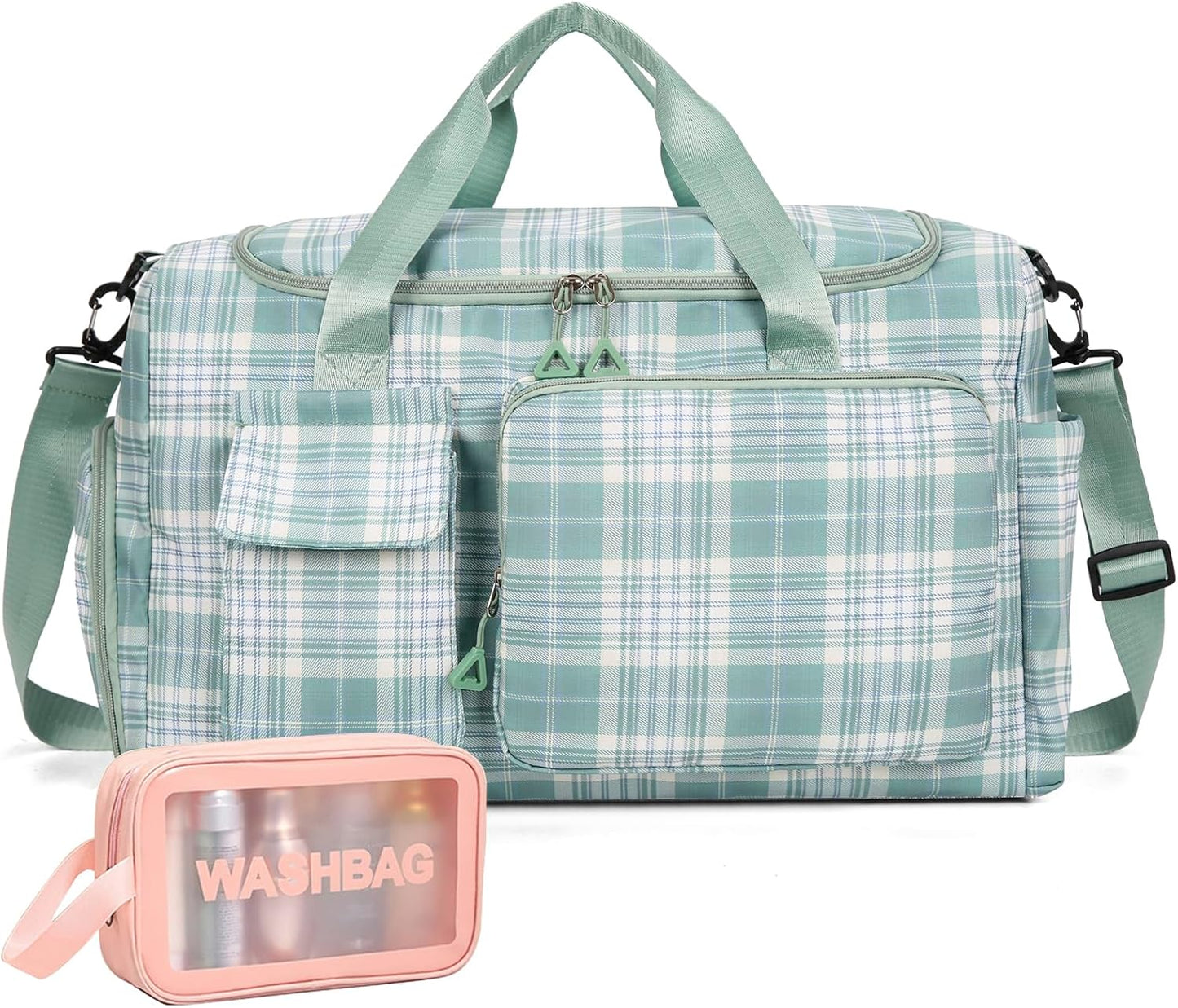 Small Gym Bag for Women, Travel Duffle Bag Carry On Weekender Bag with Shoe Compartment - Colors B