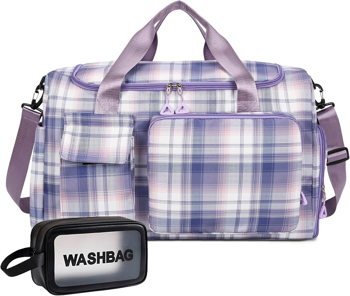 Small Gym Bag for Women, Travel Duffle Bag Carry On Weekender Bag with Shoe Compartment - Colors B