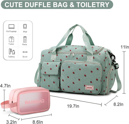 Small Gym Bag for Women, Travel Duffle Bag Carry On Weekender Bag with Shoe Compartment - Colors B