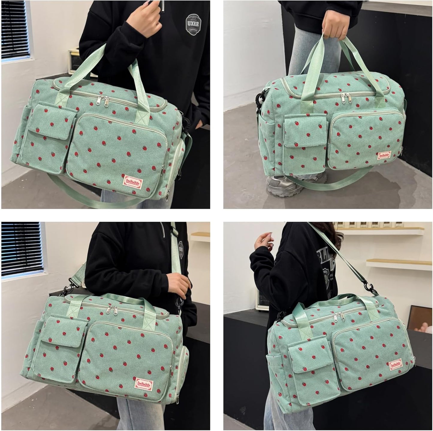 Small Gym Bag for Women, Travel Duffle Bag Carry On Weekender Bag with Shoe Compartment - Colors B