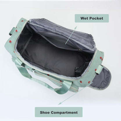 Small Gym Bag for Women, Travel Duffle Bag Carry On Weekender Bag with Shoe Compartment - Colors B