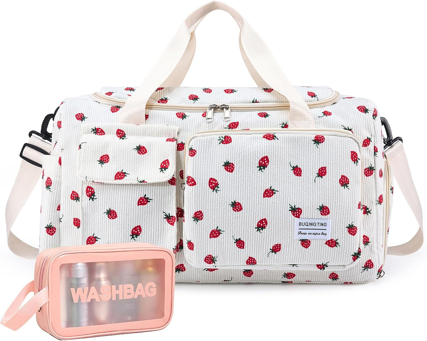 Small Gym Bag for Women, Travel Duffle Bag Carry On Weekender Bag with Shoe Compartment - Colors B