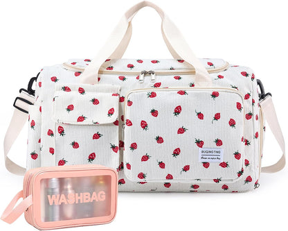 Small Gym Bag for Women, Travel Duffle Bag Carry On Weekender Bag with Shoe Compartment - Colors B