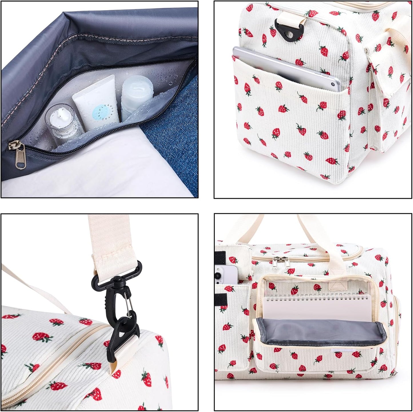 Small Gym Bag for Women, Travel Duffle Bag Carry On Weekender Bag with Shoe Compartment - Colors B