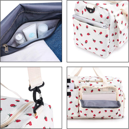 Small Gym Bag for Women, Travel Duffle Bag Carry On Weekender Bag with Shoe Compartment - Colors B