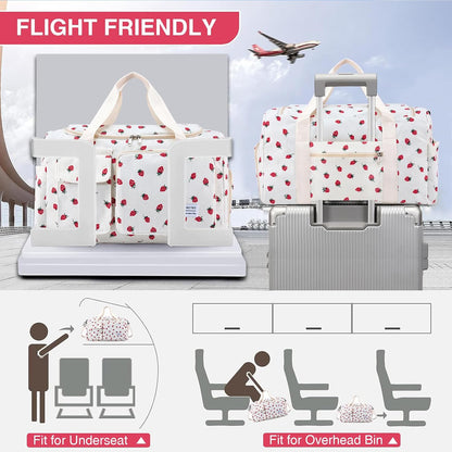 Small Gym Bag for Women, Travel Duffle Bag Carry On Weekender Bag with Shoe Compartment - Colors B